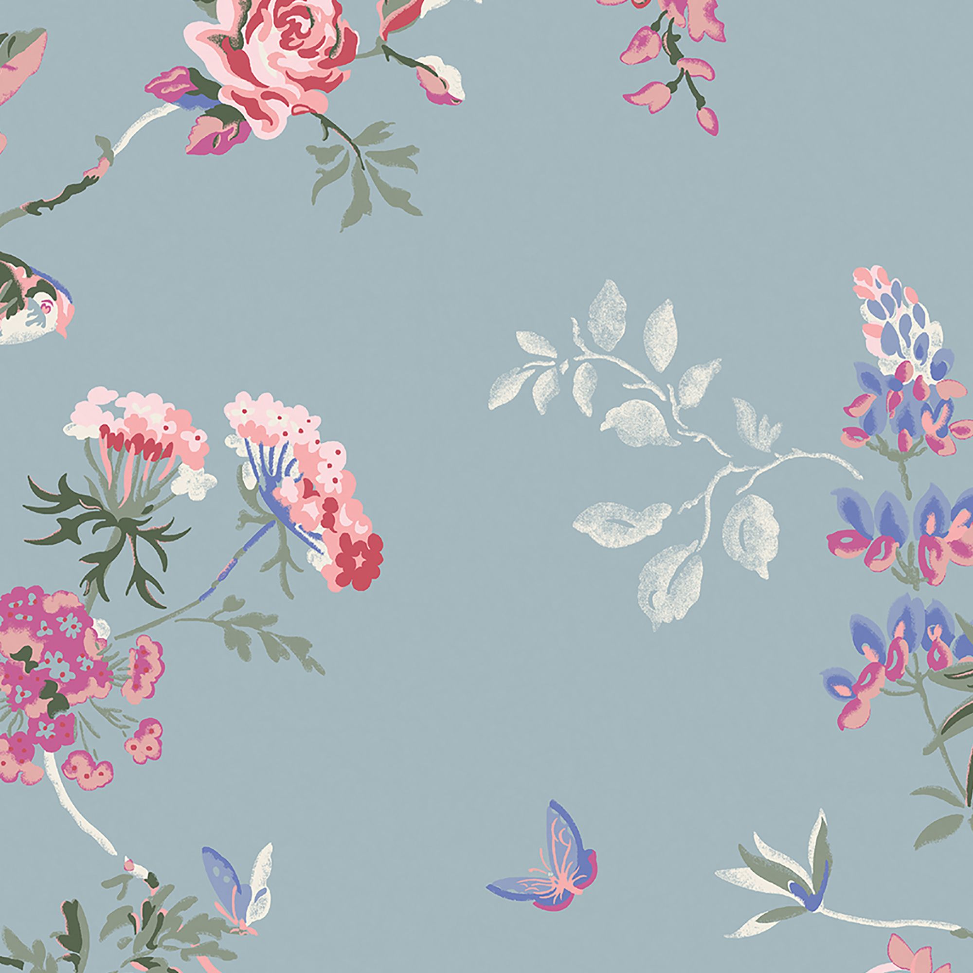 Cath Kidston Summer Birds & Roses Smooth Wallpaper