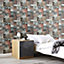 Caudia Multicolour Industrial typography Rusted metallic effect Textured Wallpaper