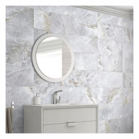 Cecina Grey Satin Marble effect Porcelain Wall & floor Tile, Pack of 5, (L)600mm (W)300mm