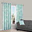 Centola Duck egg Leaves Lined Eyelet Curtains (W)167cm (L)183cm, Pair