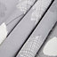 Centola Grey Leaves Lined Eyelet Curtains (W)117cm (L)137cm, Pair