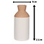 Ceramic Brown & White Vase, 21cm