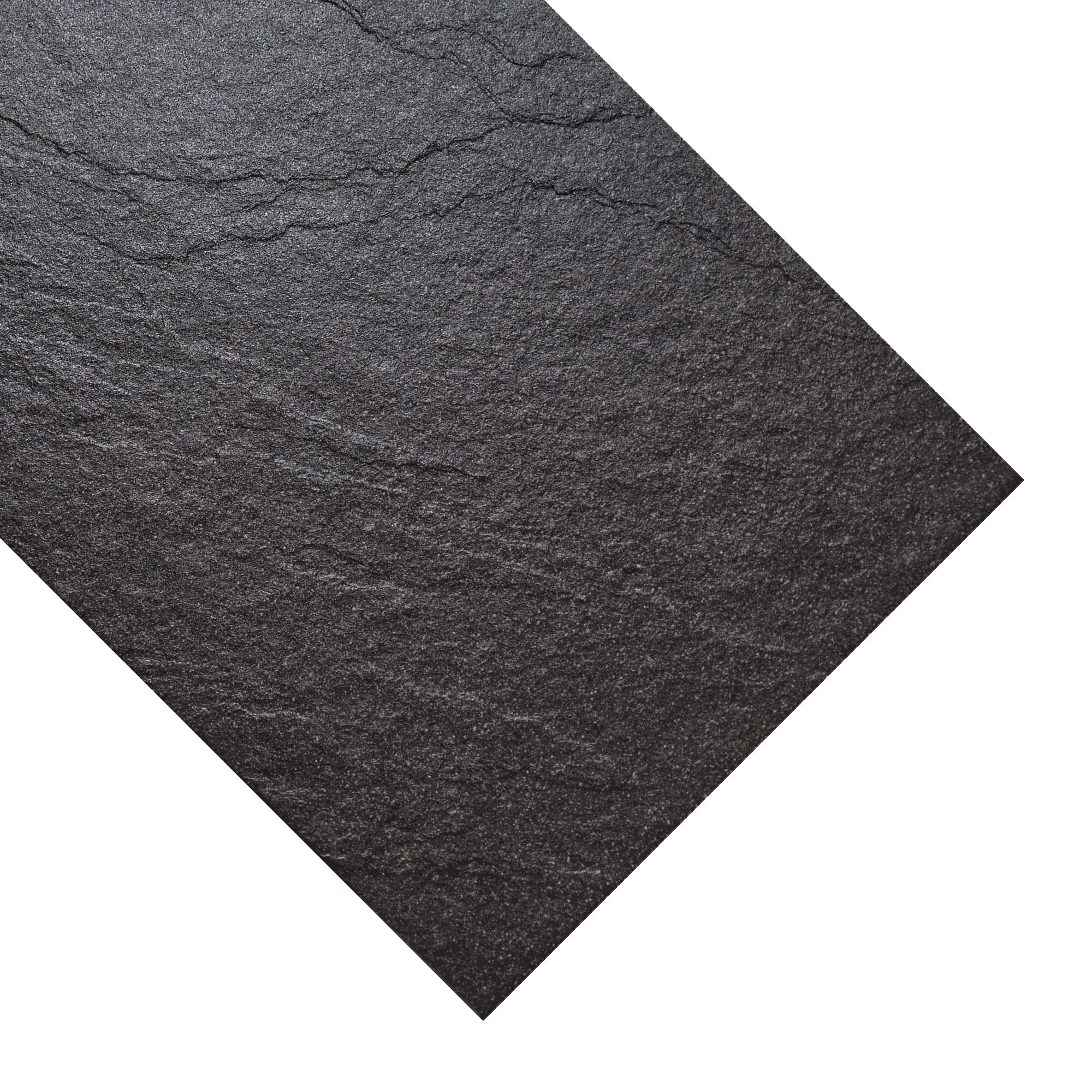 Chambly Black Matt Stone effect Porcelain Wall & floor Tile, Pack of 7, (L)600mm (W)300mm