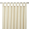 Chambray Cream Plain Unlined Tab top Curtain (W)167cm (L)183cm, Single