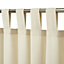 Chambray Cream Plain Unlined Tab top Curtain (W)167cm (L)183cm, Single