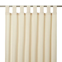 Chambray Cream Plain Unlined Tab top Curtain (W)167cm (L)228cm, Single