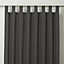 Chambray Grey Plain Unlined Tab top Curtain (W)117cm (L)137cm, Single
