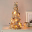 Champagne tinsel Pre-lit Table top tree