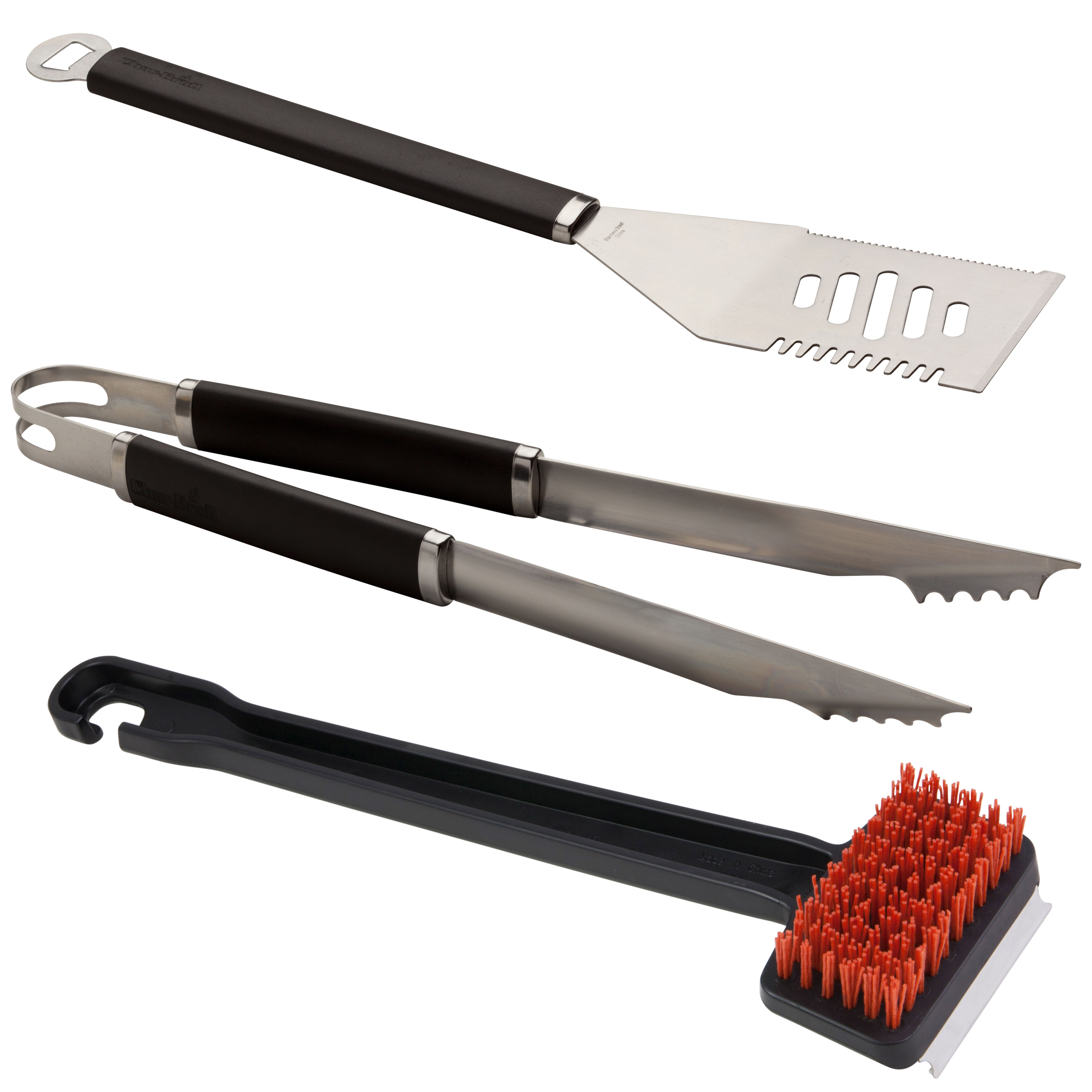 Charbroil 3-piece Silver Plastic & stainless steel Barbecue tool set
