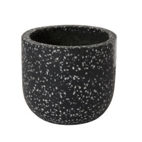 Charcoal Speckled Circular Plant pot (Dia)16.2cm