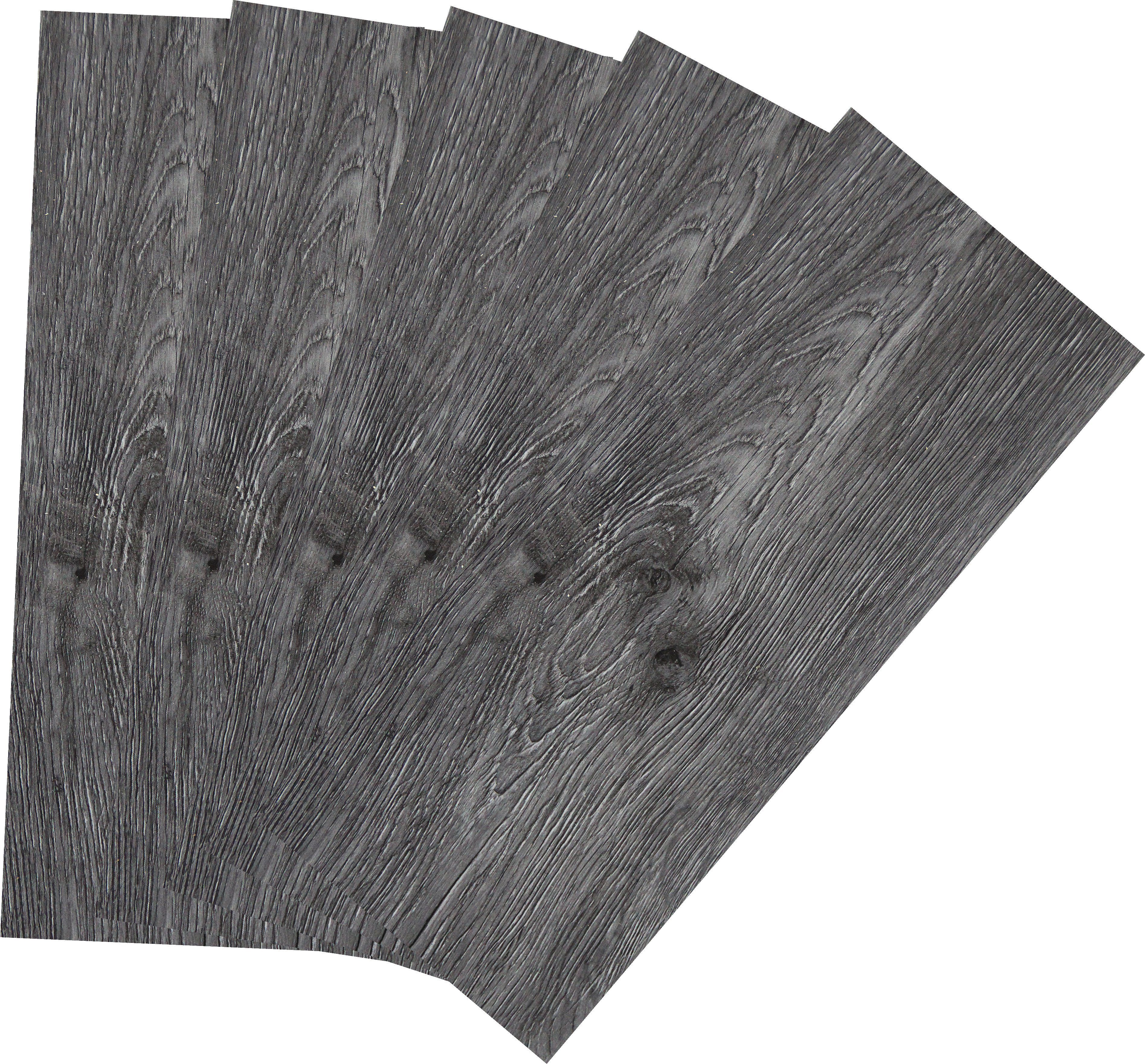 Charcoal Wood effect Vinyl tile Pack of 20
