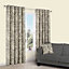 Charde Brown Meadow Lined Eyelet Curtains (W)167cm (L)228cm, Pair