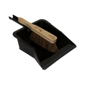 Charles Bentley Natural/Black Dustpan & brush set, (W)310mm