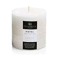 Chartwell Home Cream Linen & white cotton Pillar candle 228g