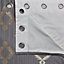 Chassidy Grey Geometric Lined Eyelet Curtains (W)167cm (L)183cm, Pair