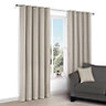 Chaylea Green Striped Lined Eyelet Curtains (W)167cm (L)183cm, Pair