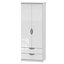 Chelsea Contemporary Gloss white 2 Drawer Tall Double Wardrobe (H)1970mm (W)740mm (D)530mm