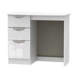 Chelsea Gloss white 3 Drawer Desk (H)795mm (W)930mm (D)415mm