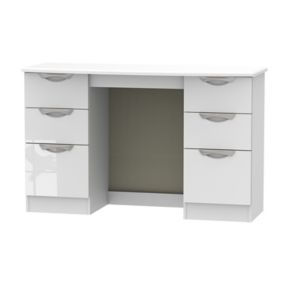 Chelsea Ready assembled Gloss white 6 drawer Desk (H)795mm (W)415mm (D)415mm