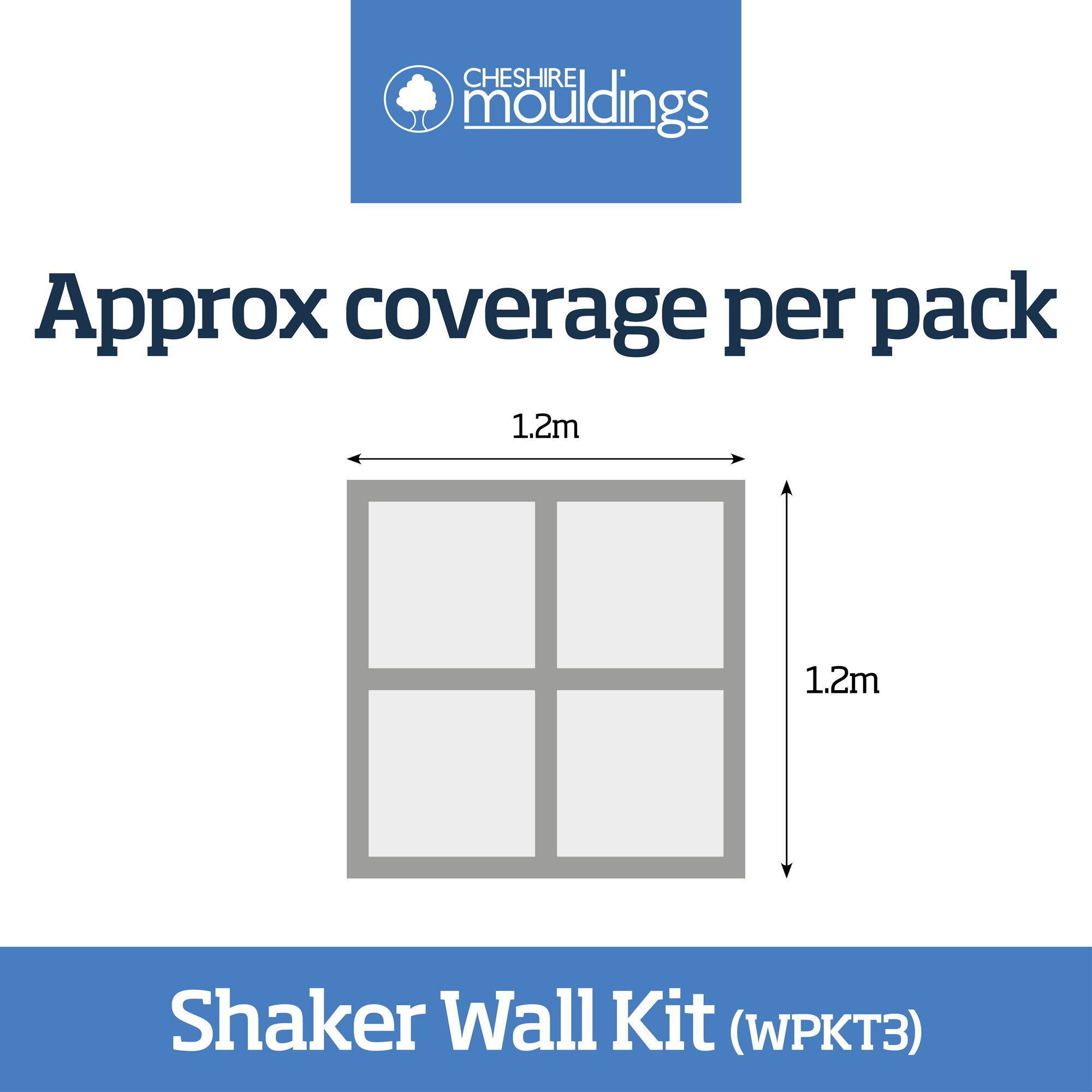 Cheshire Mouldings MDF Shaker Wall panelling kit (H)1200mm (W)63mm (T)9mm