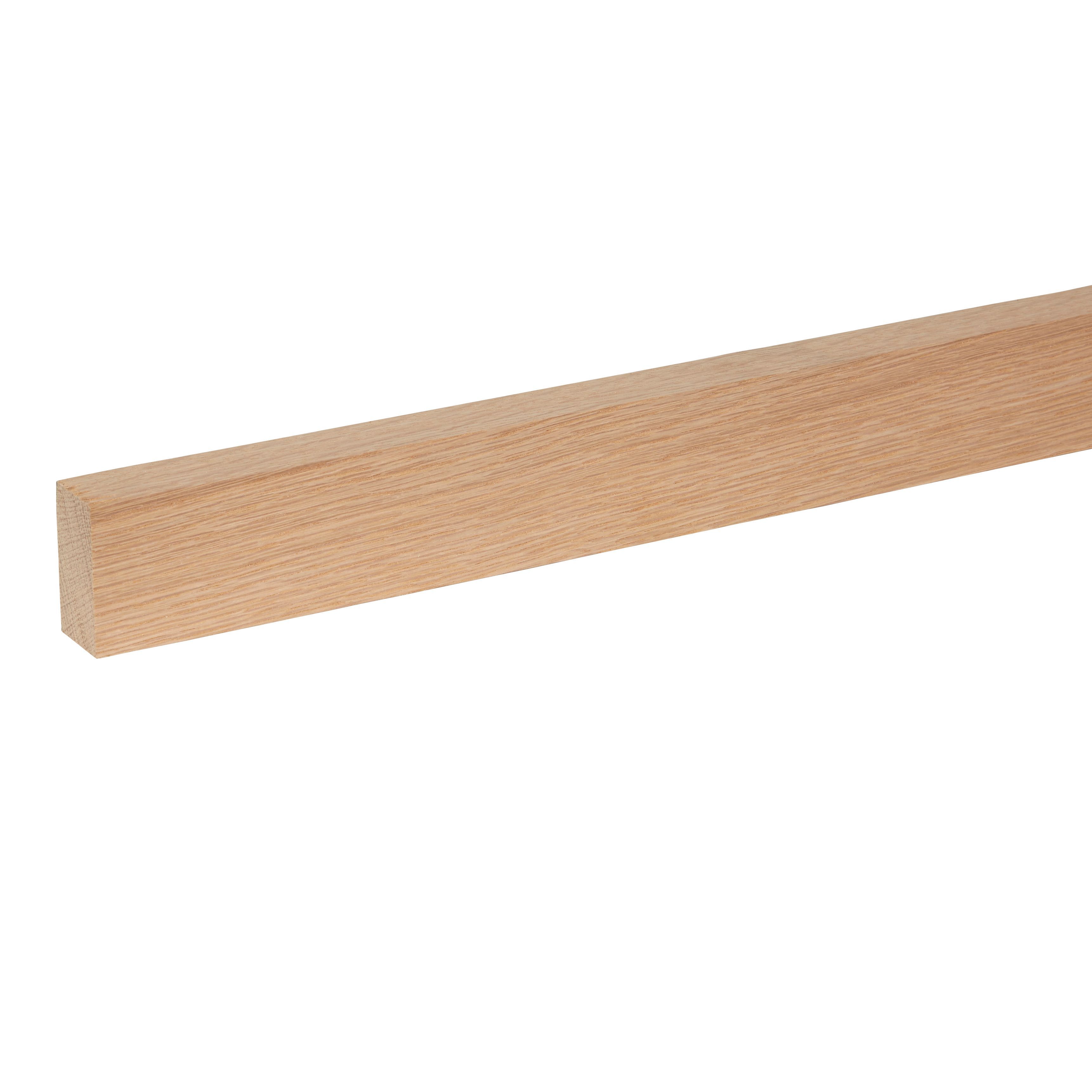 Cheshire Mouldings Smooth Planed Square edge Oak Stripwood (L)0.9m (W)25mm (T)10.5mm STOK15