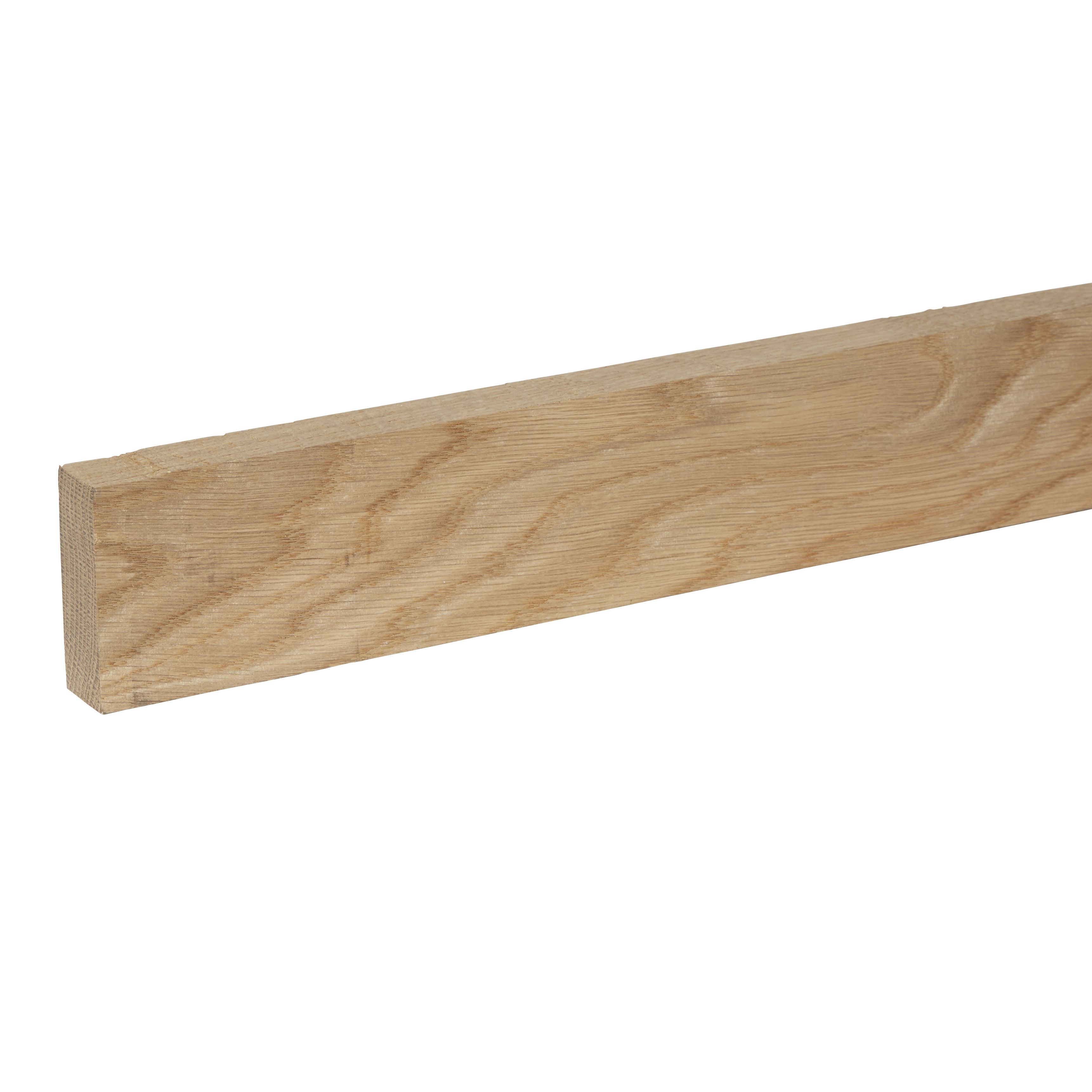 Cheshire Mouldings Smooth Planed Square Edge Oak Stripwood (L)2.4m (W ...