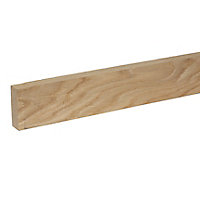 Cheshire Mouldings Smooth Planed Square edge Oak Stripwood (L)2.4m (W)68mm (T)25mm STOK12