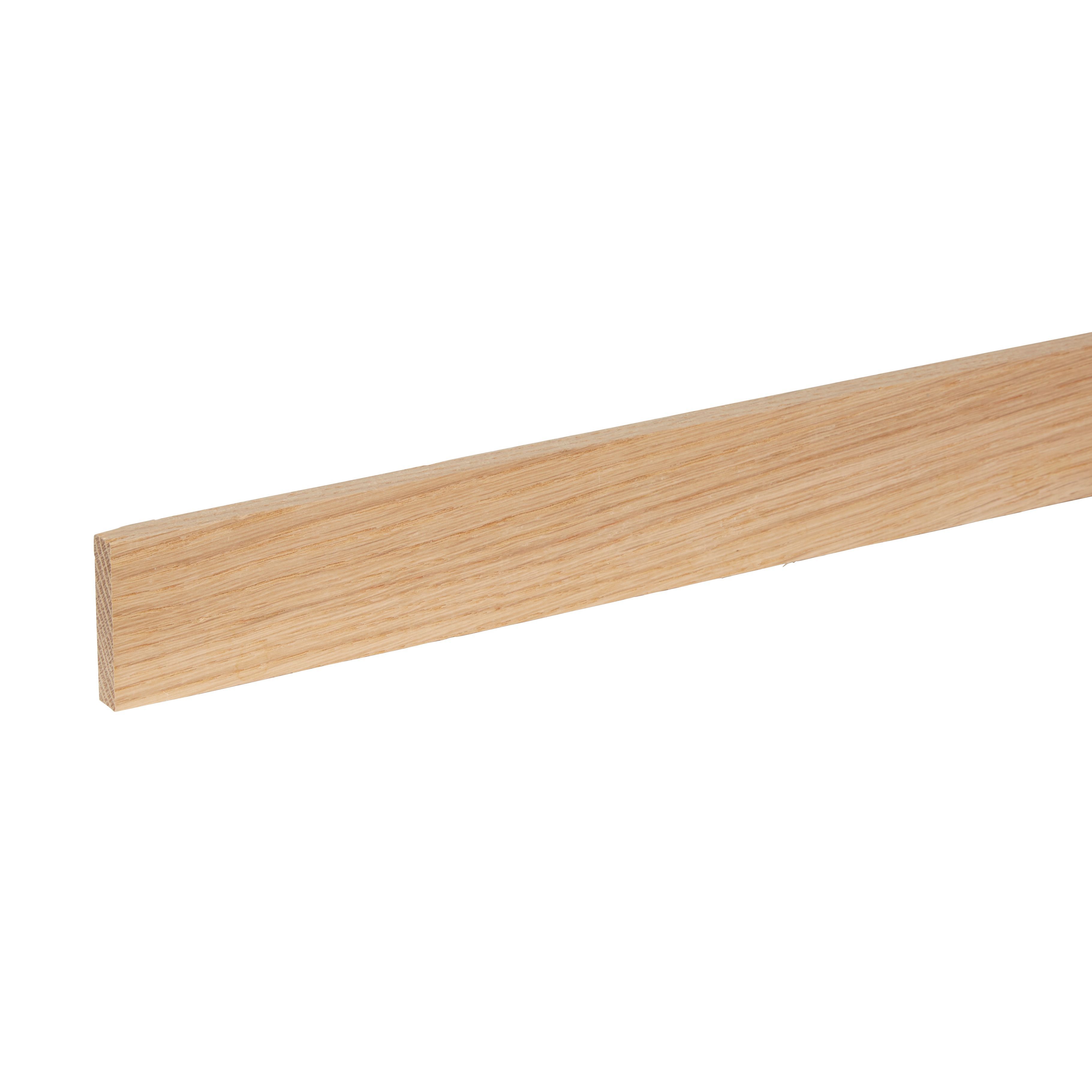 Cheshire Mouldings Smooth Square edge Oak Stripwood (L)2.4m (W)46mm (T ...