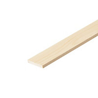 Cheshire Mouldings Smooth Square edge Pine Stripwood (L)2.4m (W)46mm (T)6mm