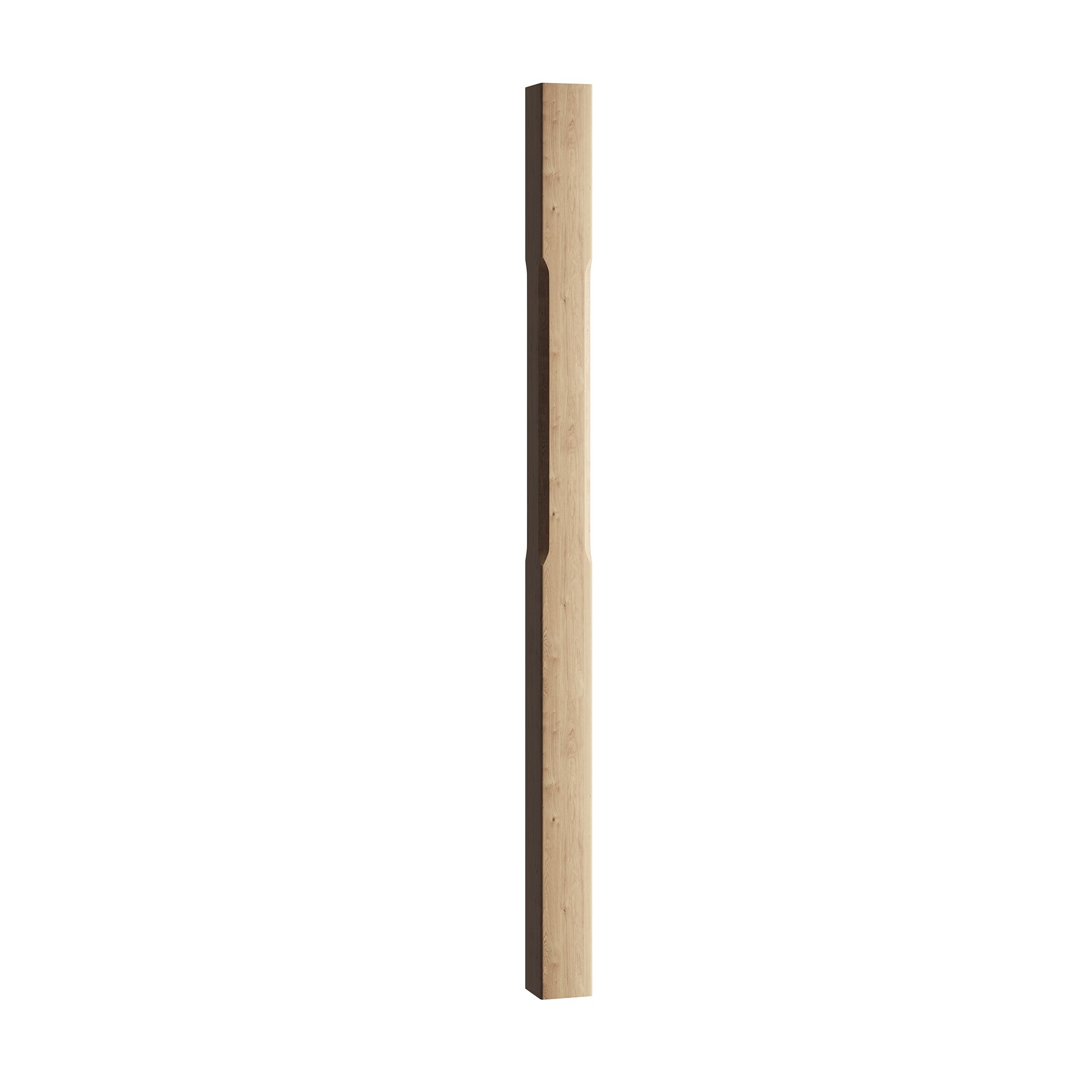 Cheshire Mouldings Stop chamfer Natural Oak Newel (H)90mm (W)90mm