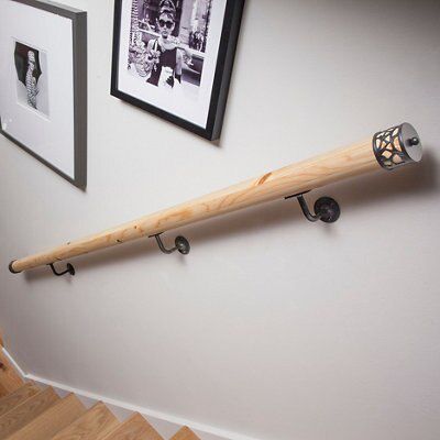Cheshire Mouldings Traditional Pine Rounded Handrail, (L)2.4m (W)54mm