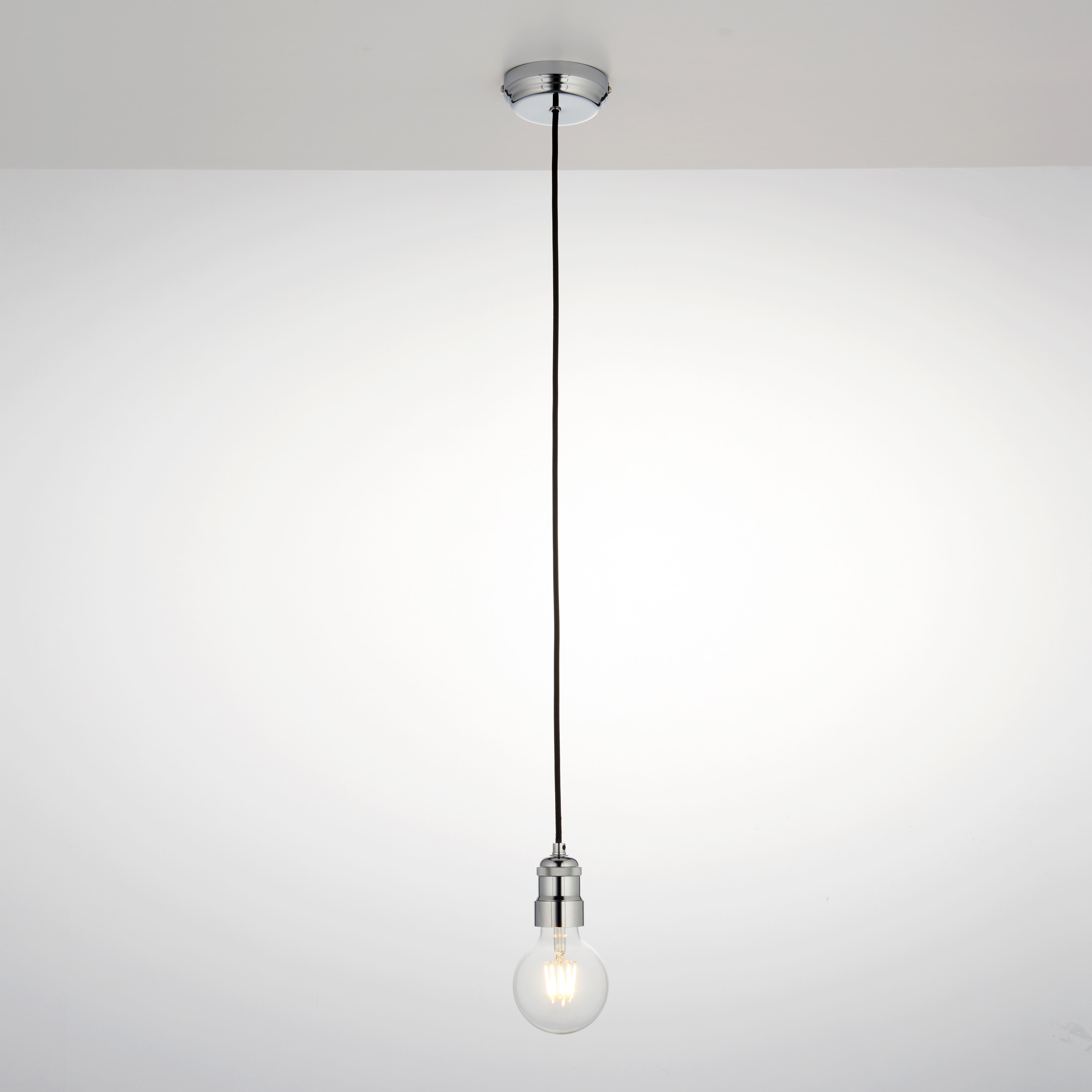 Chrome effect E27 Cable light set (L)1500mm