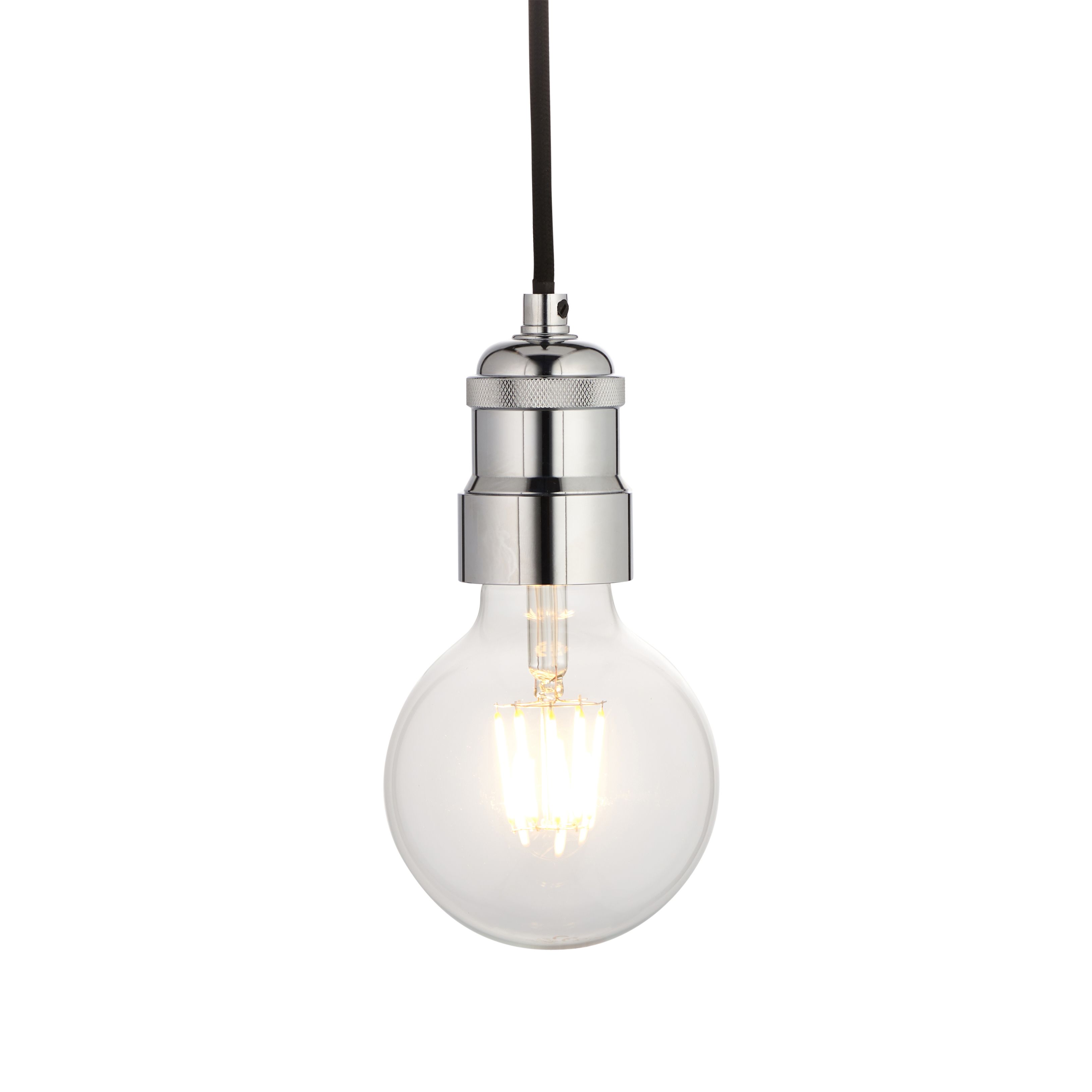 Chrome effect E27 Cable light set (L)1500mm