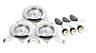 Chrome effect Fixed Downlight 50W, Pack of 3