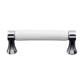Chrome effect White Cabinet Handle (L)89mm