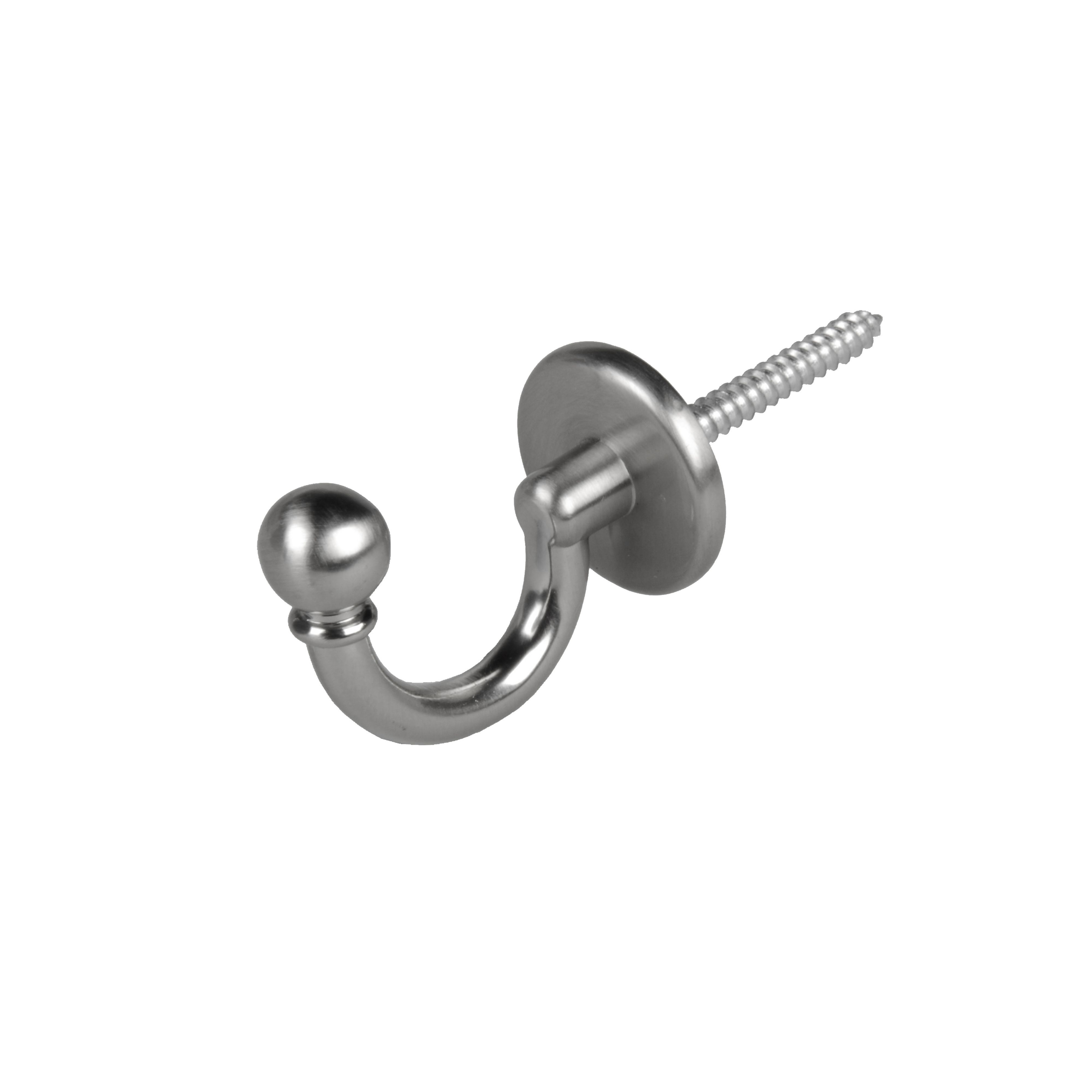 Chrome effect Zinc alloy 25mm Single Hook (Holds)8.5kg