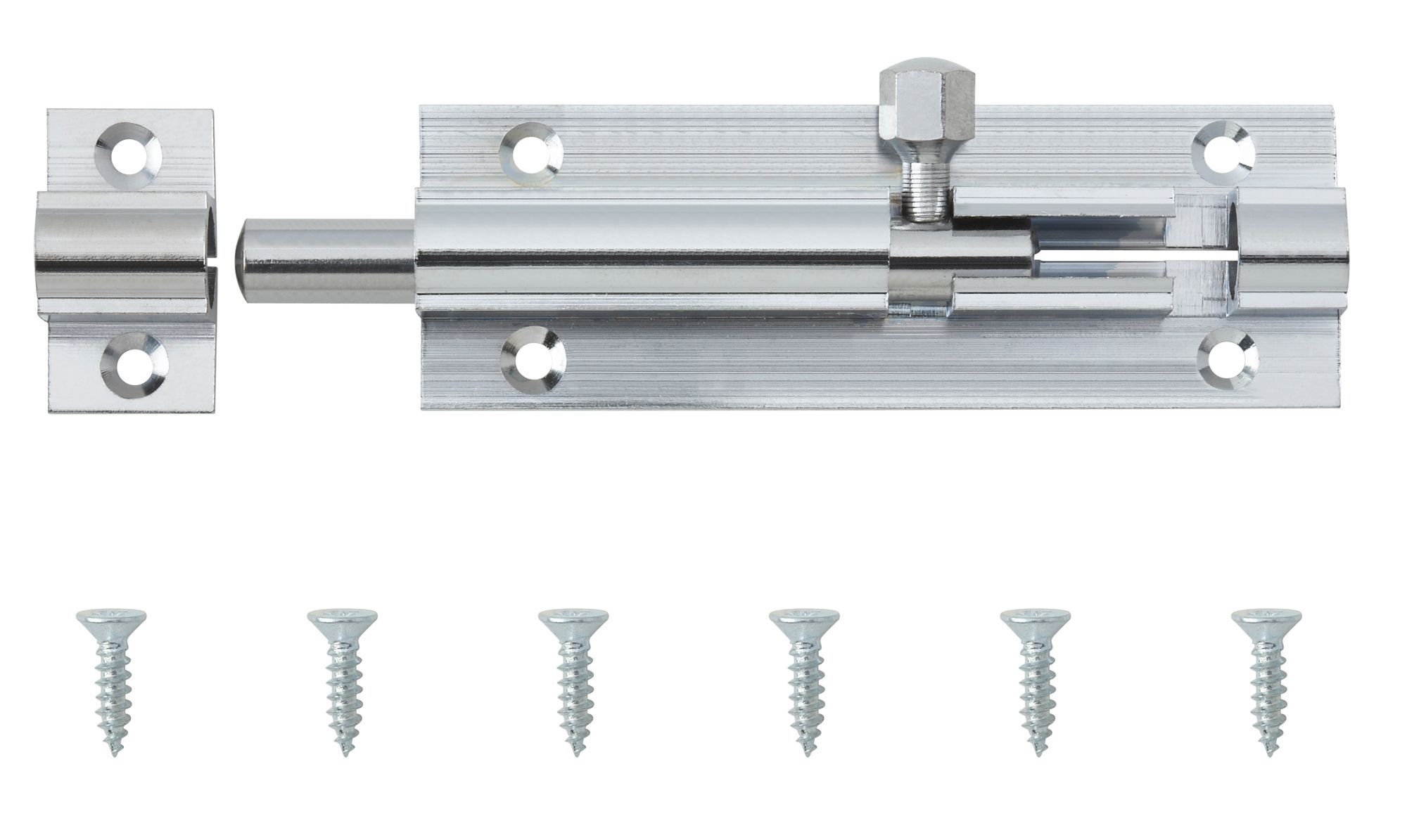 Chrome-plated Brass Barrel Door bolt N235 (L)76mm (W)25mm