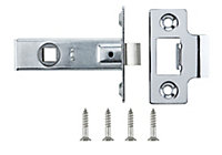 Chrome-plated Chrome effect Metal Tubular Mortice latch (L)64mm