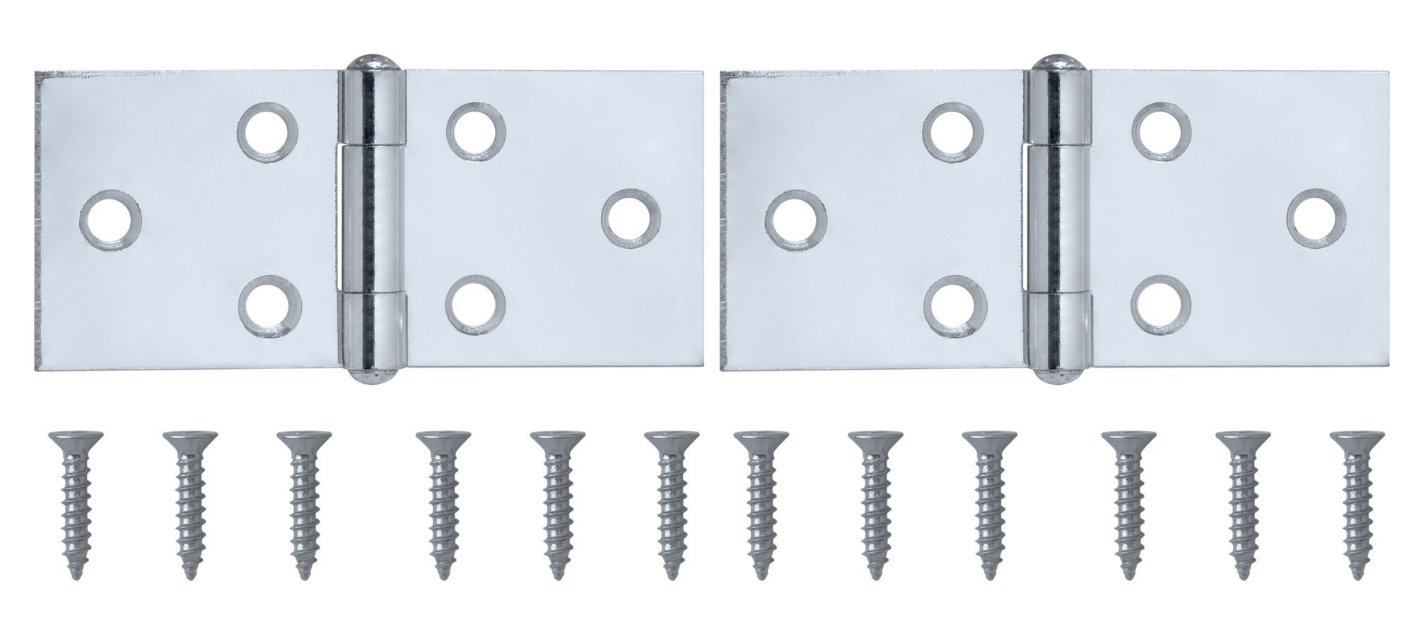 Chrome-plated Metal Backflap Door hinge N429 (L)38mm, Pack of 2