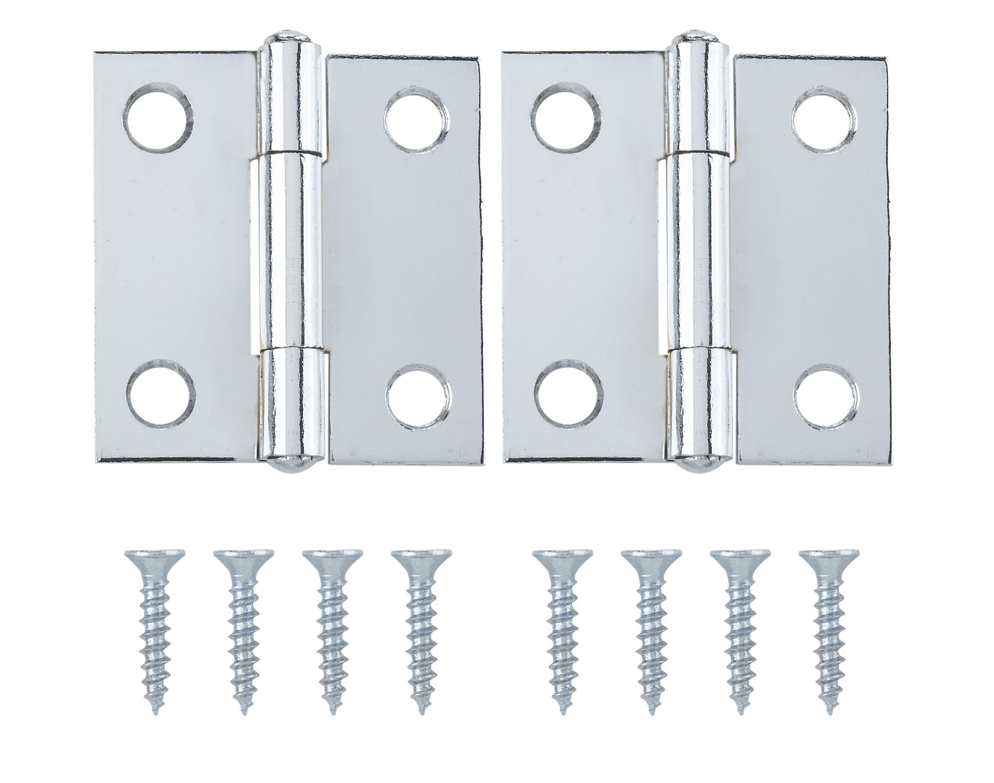 Chrome-plated Metal Butt Door hinge N429 (L)38mm, Pack of 2