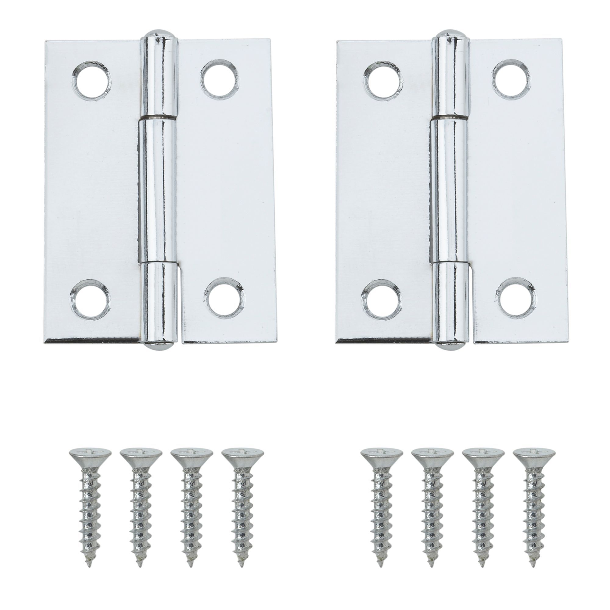 Chrome-plated Metal Butt Door hinge N429 (L)50mm, Pack of 2