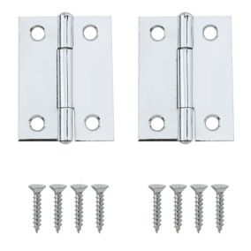 Chrome-plated Metal Butt Door hinge N429 (L)50mm, Pack of 2