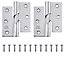 Chrome-plated Metal Butt Door hinge N429 (L)75mm, Pack of 2
