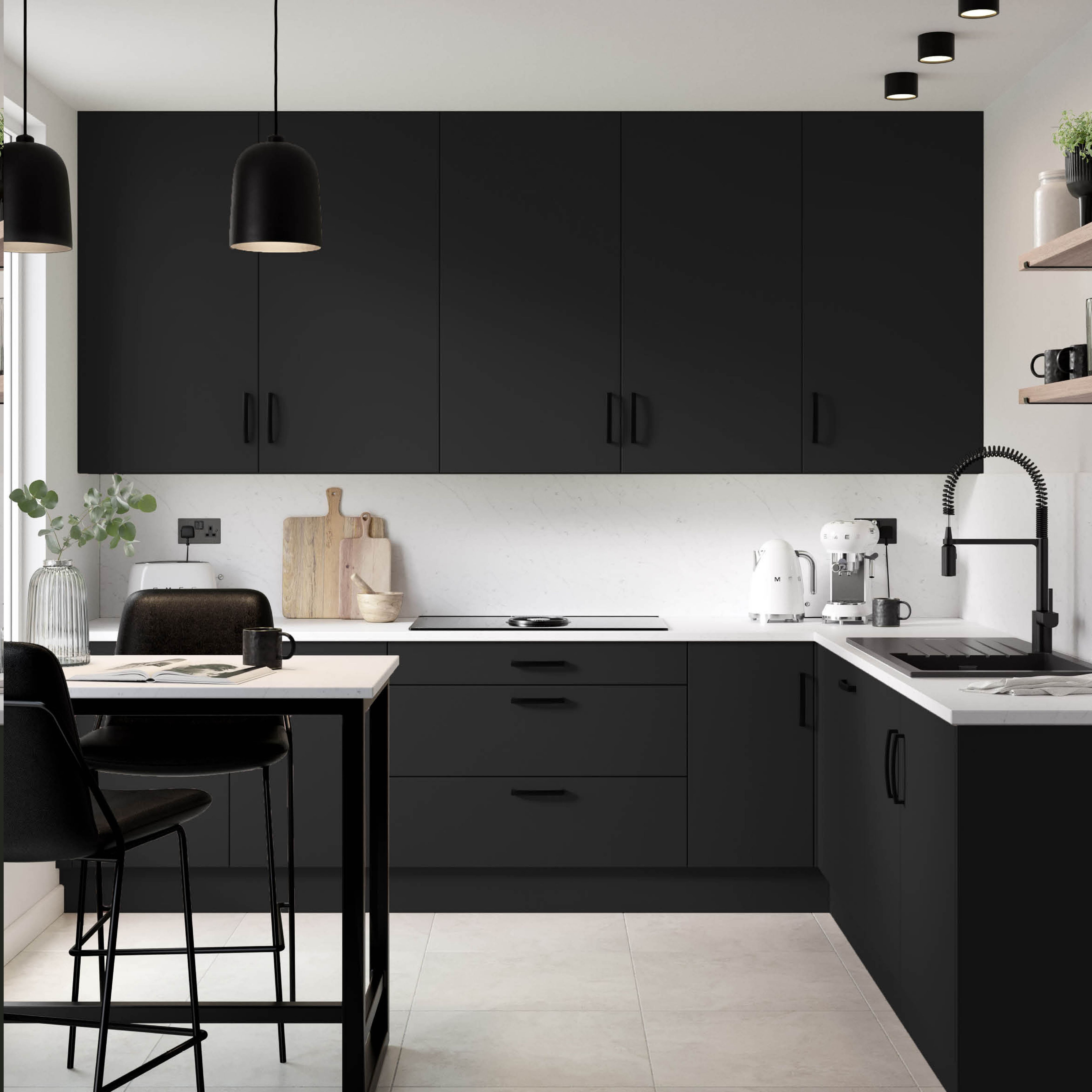 CLAD ON LARDER APPLIANCE END PANEL BLACK