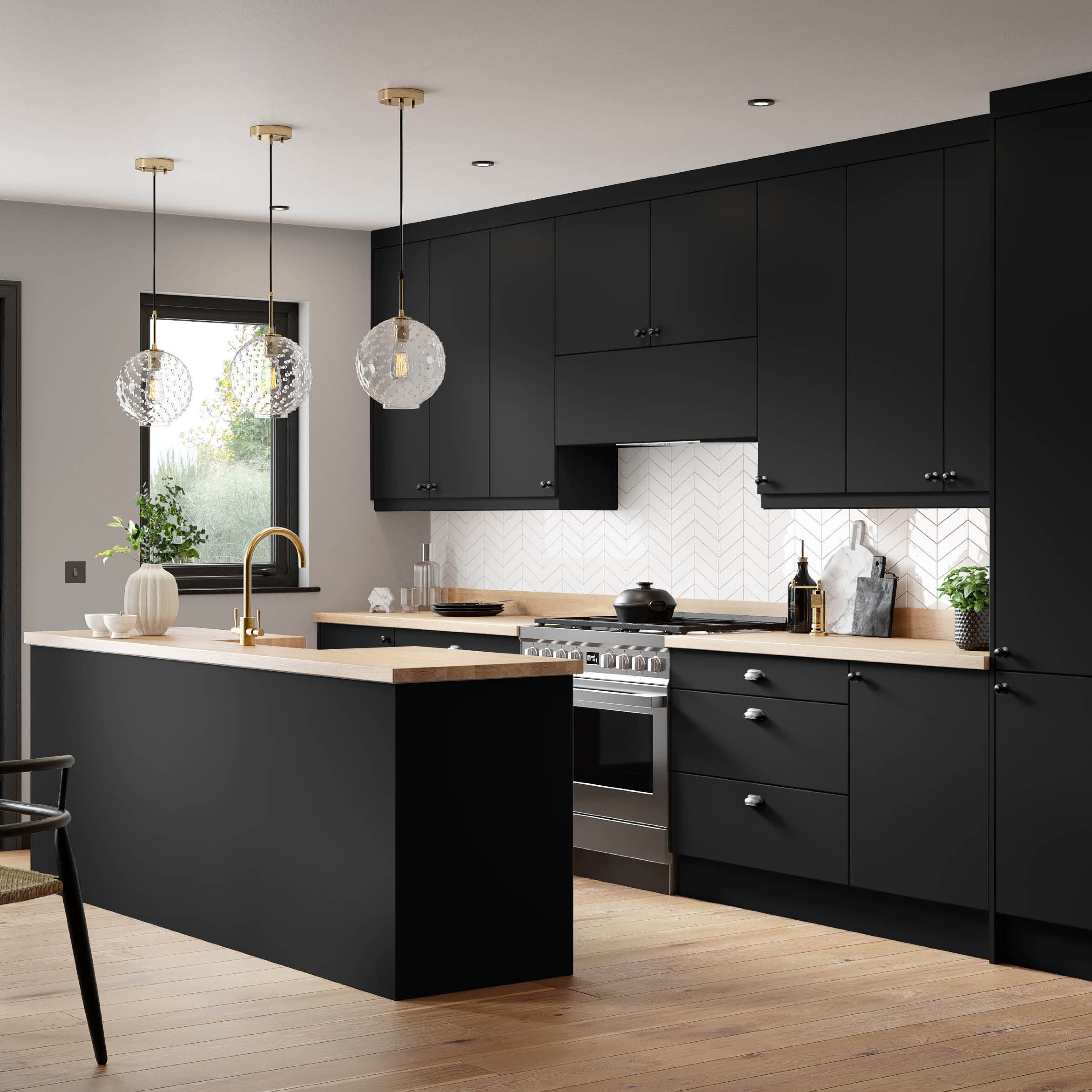 CLAD ON LARDER APPLIANCE END PANEL BLACK