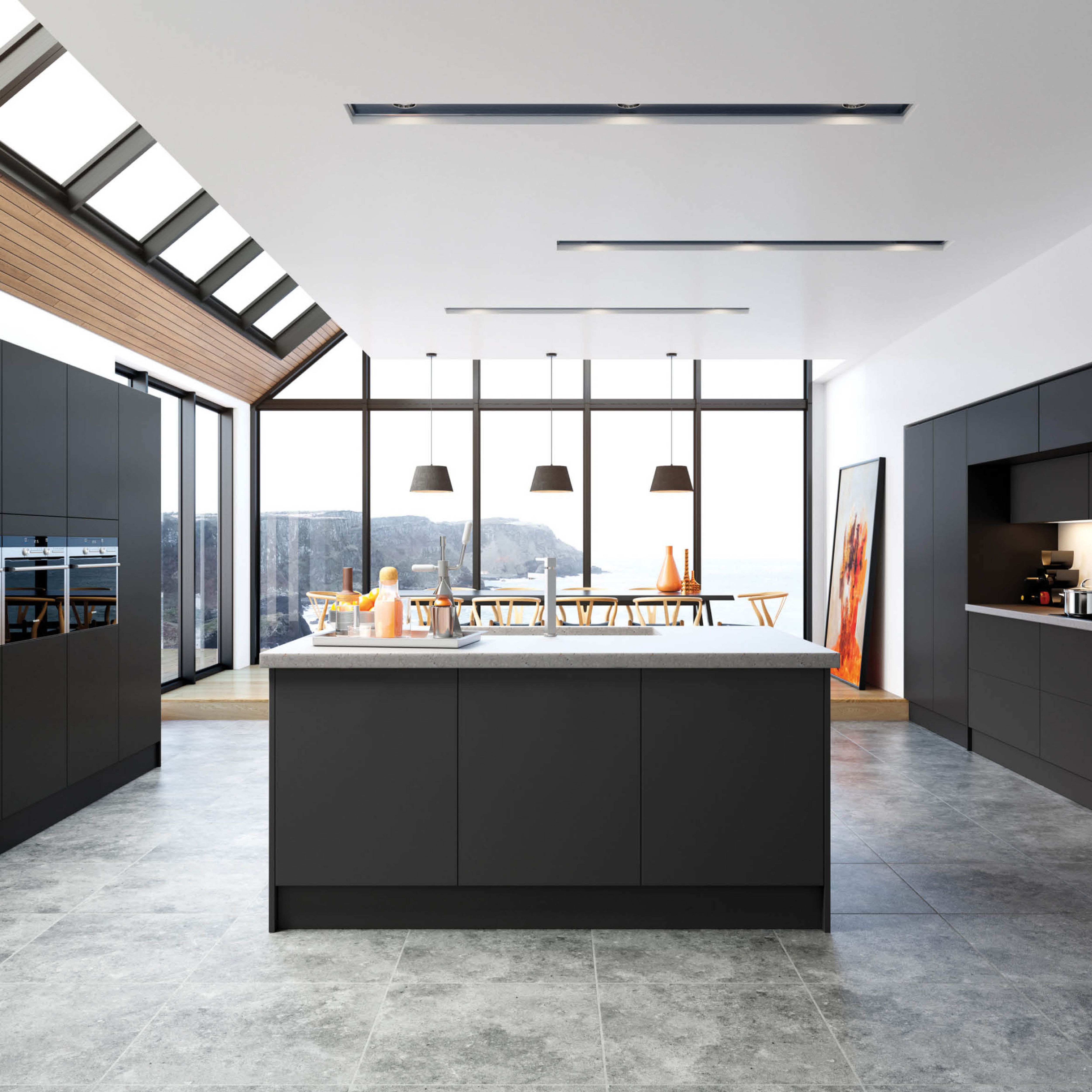 CLAD ON LARDER APPLIANCE END PANEL BLACK