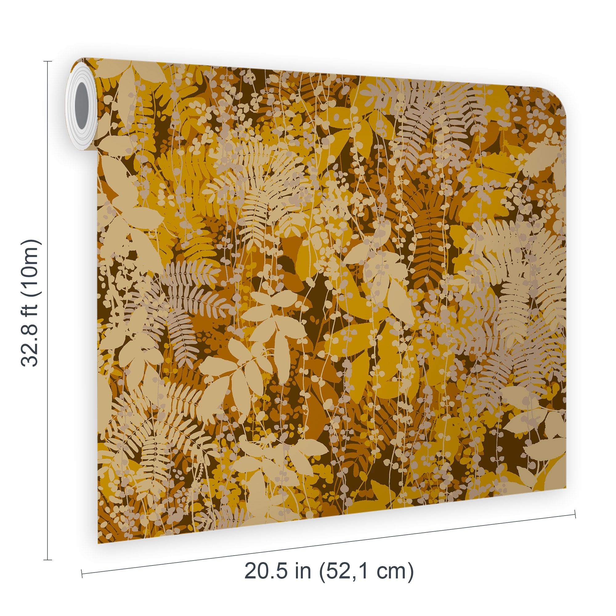 Clarissa Hulse Canopy Antique Yellow & Gold effect Smooth Wallpaper