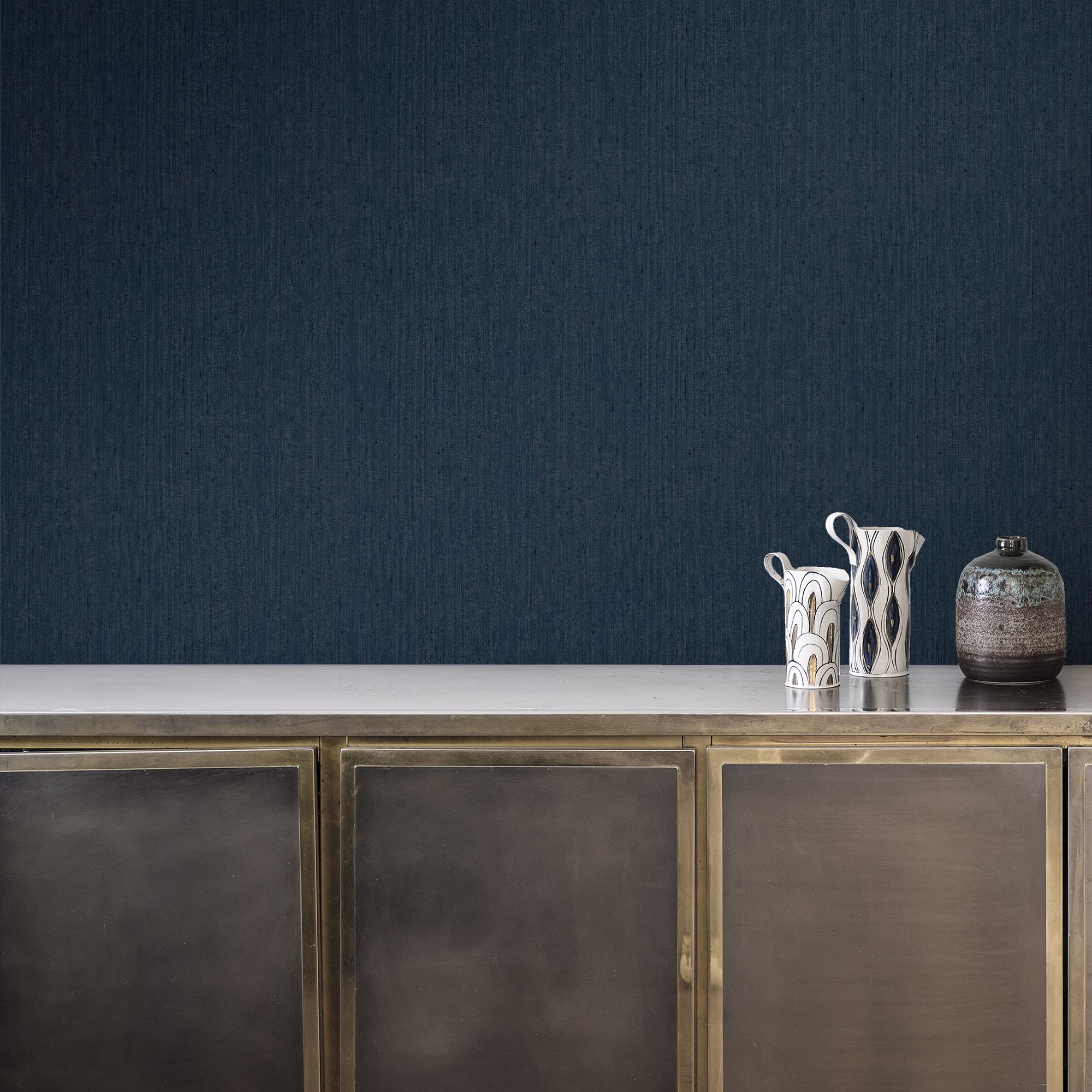 Clarissa Hulse Tisbury French Navy Smooth Wallpaper