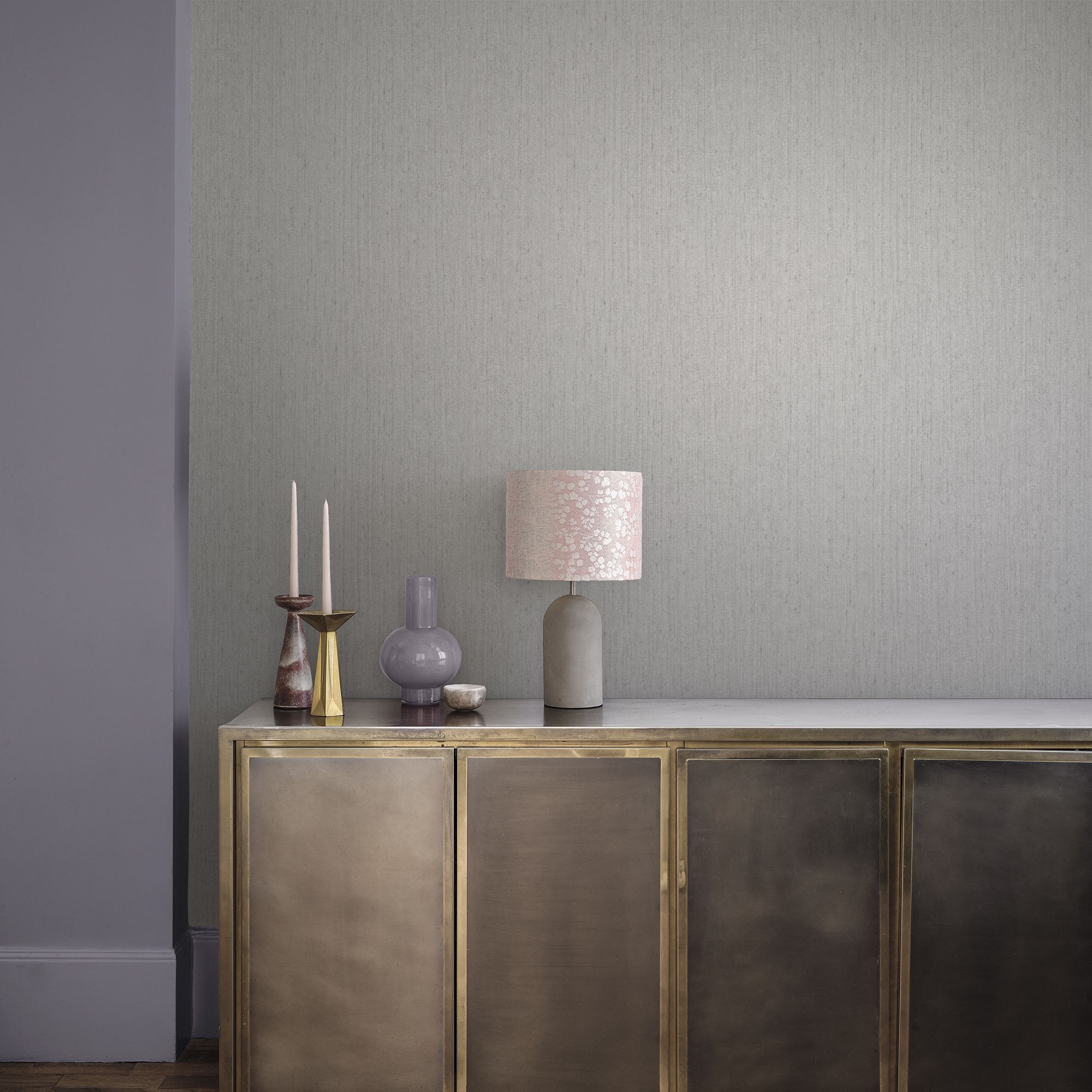 Clarissa Hulse Tisbury Pewter Smooth Wallpaper