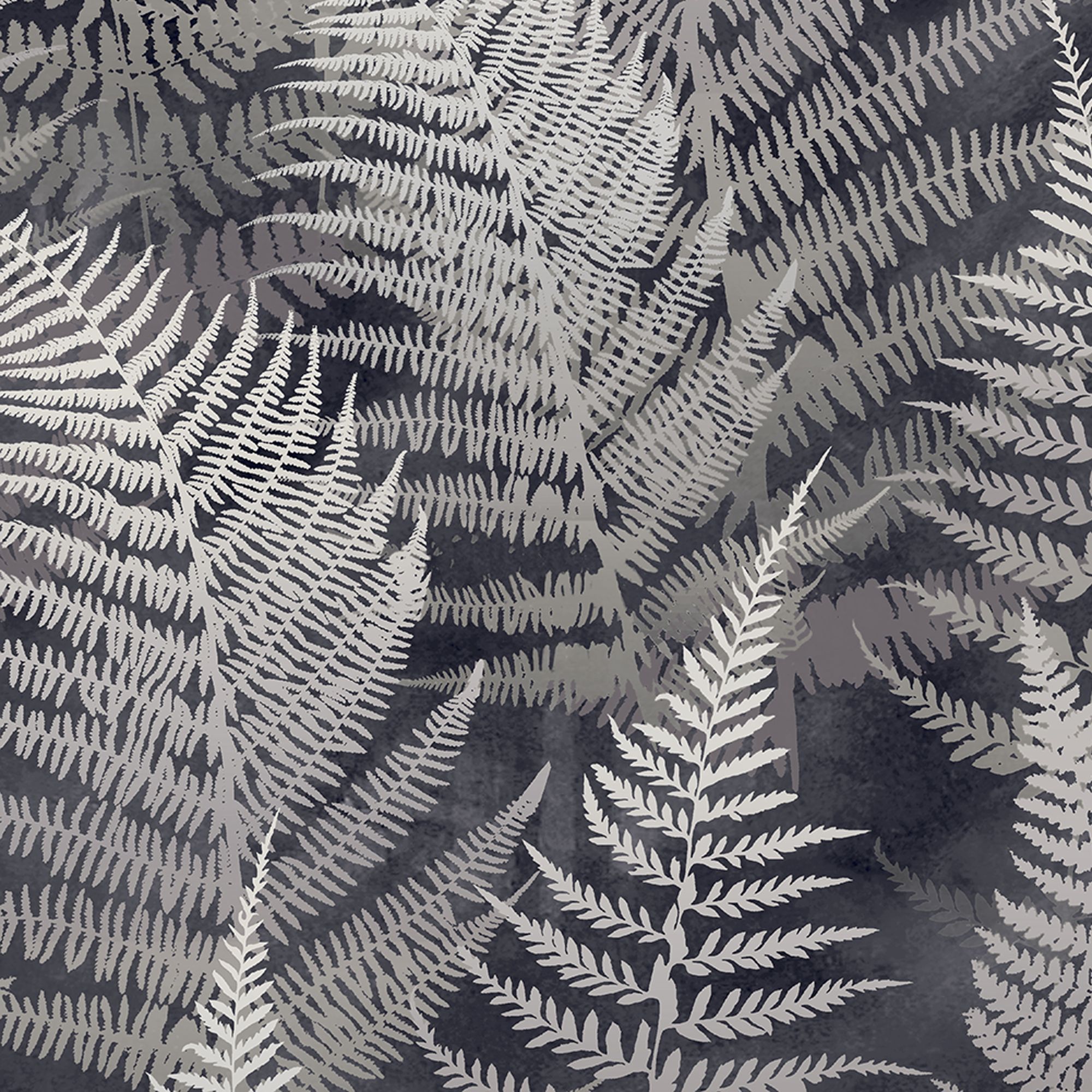 Clarissa Hulse Woodland Fern Charcoal Smooth Wallpaper